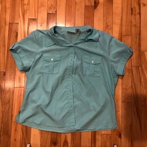 Blue Short Sleeve Button Down Shirt